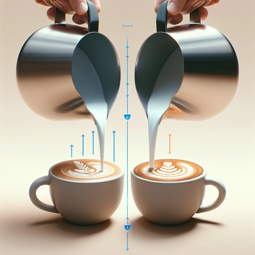 Side-view diagram showing pitcher height during push phase (close to surface) versus pause phase (raised), with arrows i